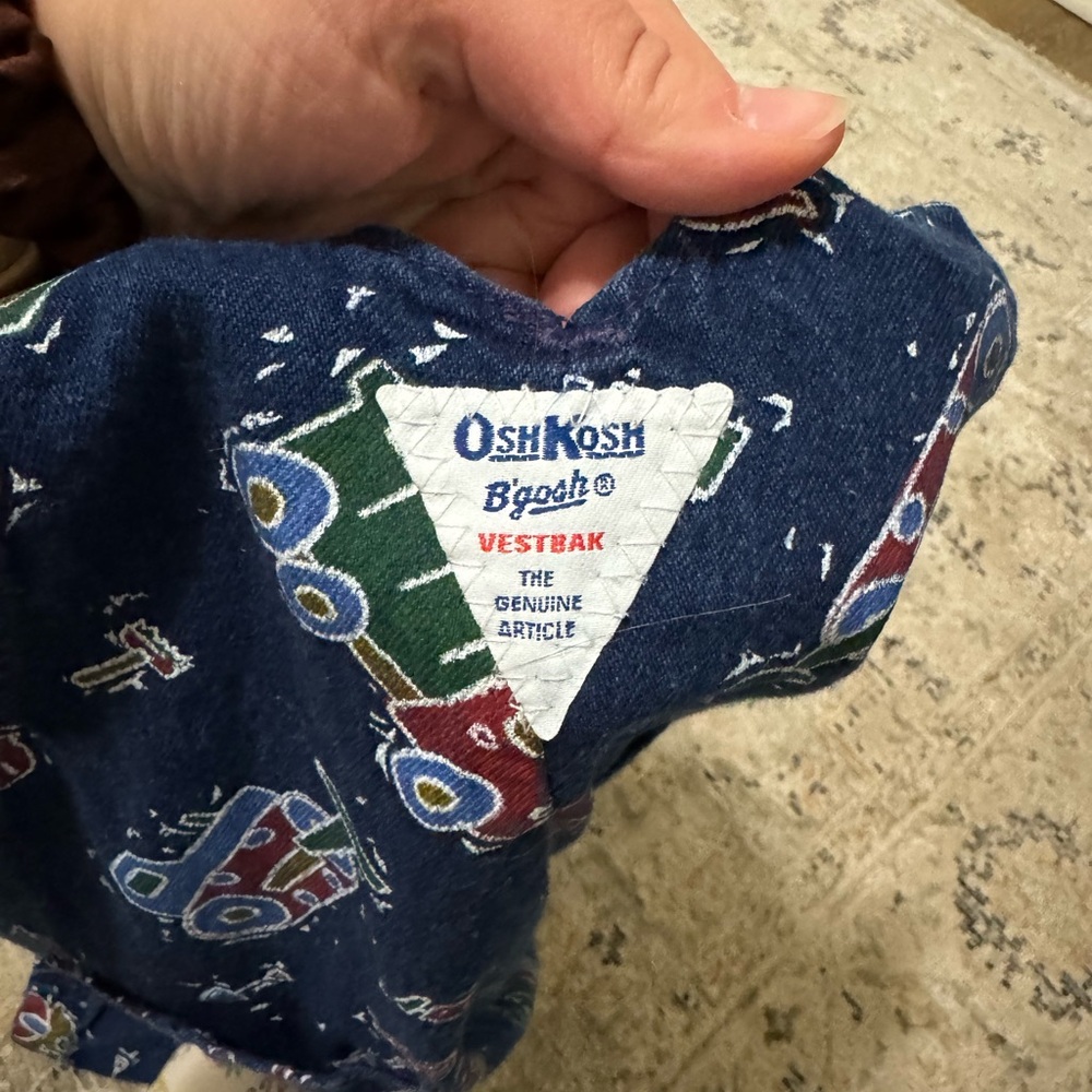 OshKosh B'gosh Navy Overalls Construction Print - Picture 3 of 5